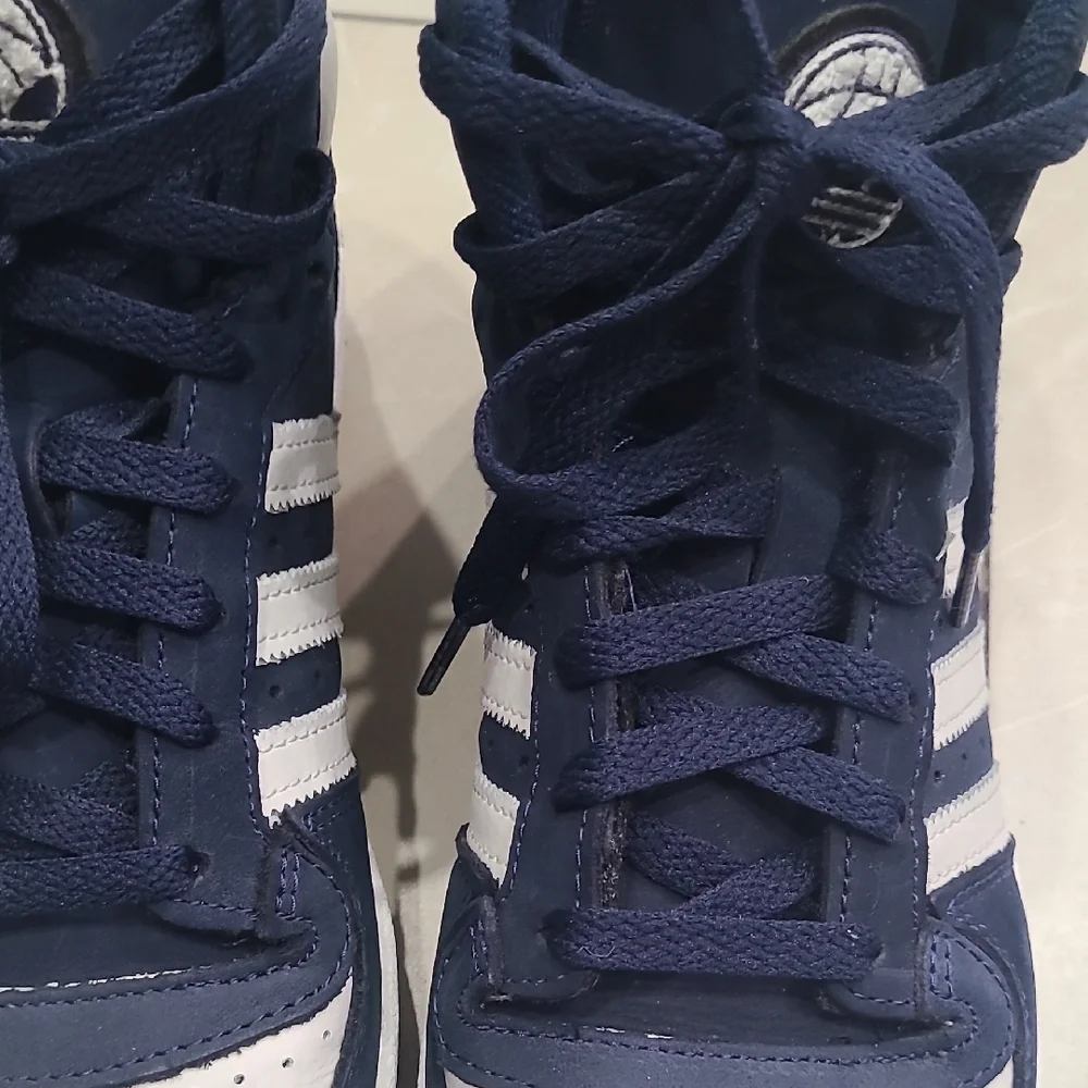 Adidas Dark Blue and White Sneakers